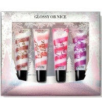 Подарунковий набір блісків для губ 4шт Victoria`s Secret Glossy Or Nice Flavored Lip Gloss